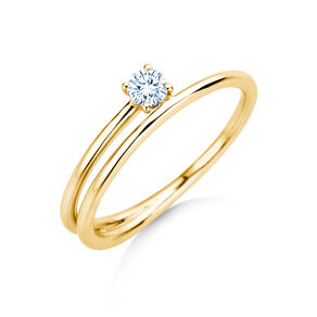 Verlobungsring Eclipse in 14K Gelbgold mit Diamant 0,15ct H/SI