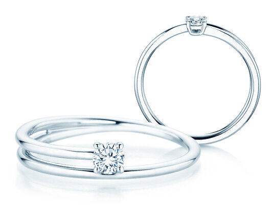 Verlobungsring Eclipse in 14K Weißgold mit Diamant 0,15ct H/SI