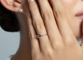 Verlobungsring Eclipse in Silber 925/- mit Diamant 0,15ct G/SI