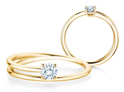 Verlobungsring Eclipse in 14K Gelbgold mit Diamant 0,25ct H/SI