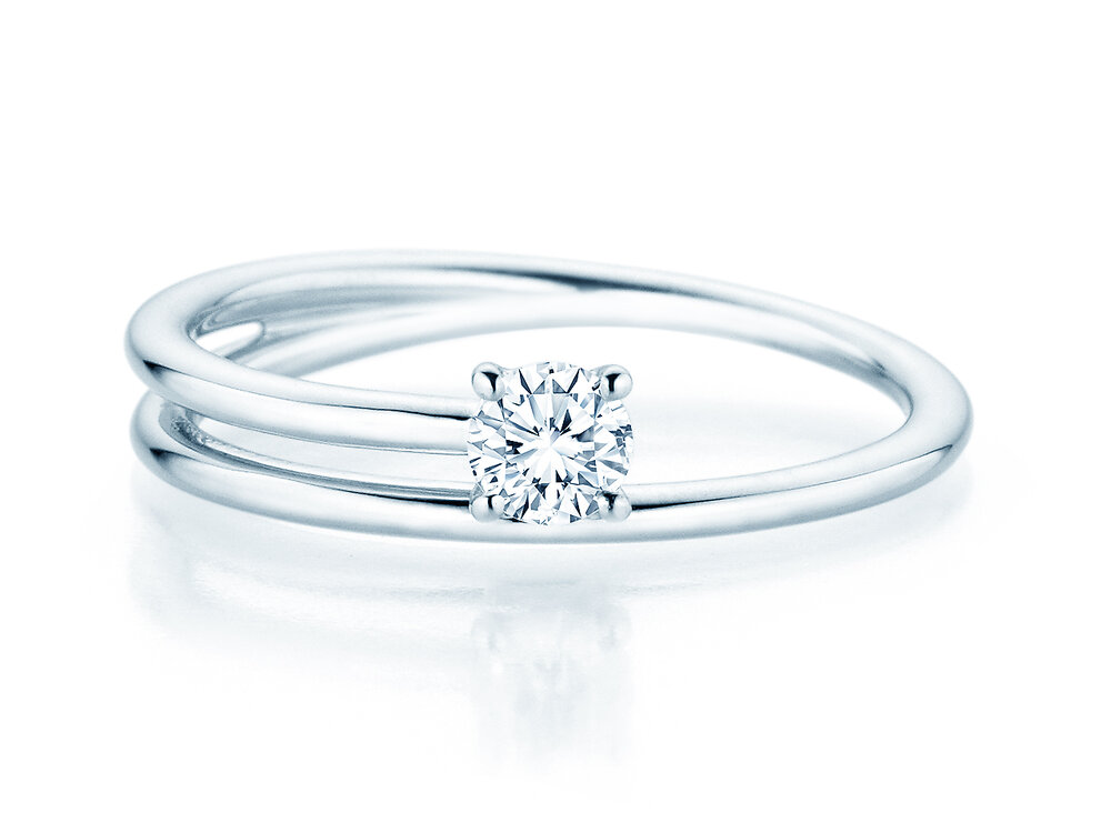 Verlobungsring Eclipse in Platin 950/- mit Diamant 0,25ct G/SI