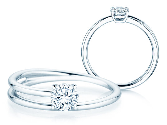 Verlobungsring Eclipse in 9K Weißgold mit Diamant 0,50ct H/SI