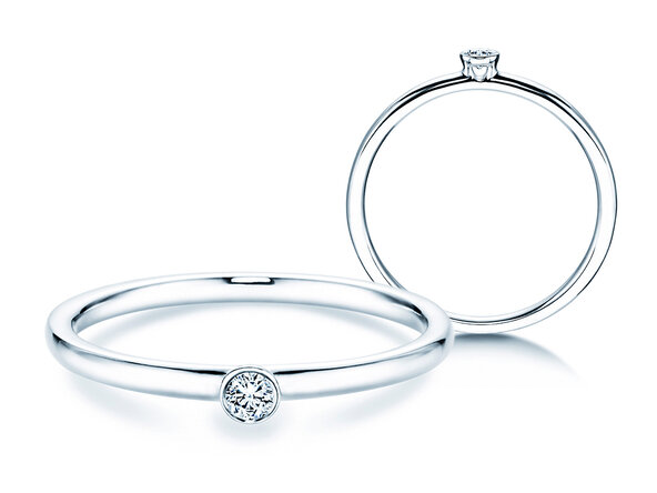 Verlobungsring Eternal in 9K Weißgold mit Diamant 0,05ct G/SI