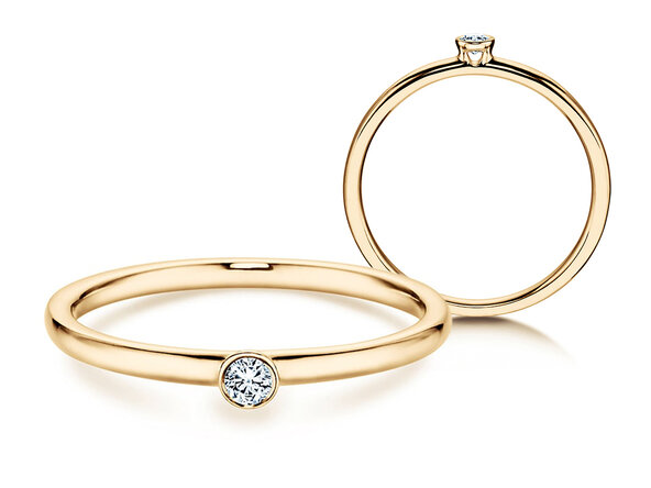 Verlobungsring Eternal in 14K Gelbgold mit Diamant 0,05ct H/SI