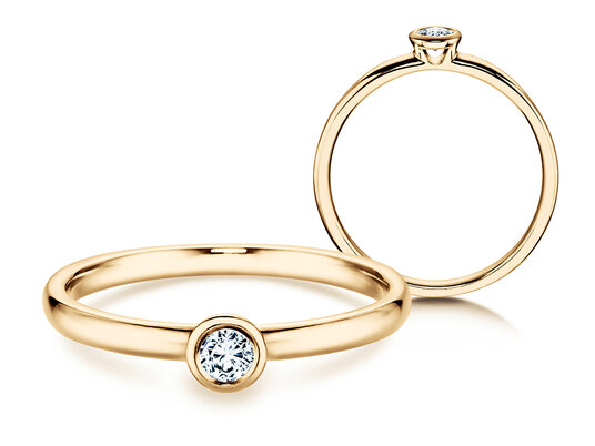 Verlobungsring Eternal in 14K Gelbgold mit Diamant 0,10ct H/SI