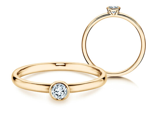 Verlobungsring Eternal in 14K Gelbgold mit Diamant 0,15ct H/SI