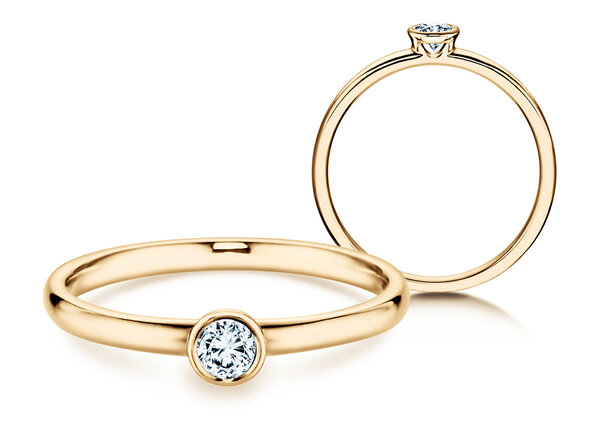 Verlobungsring Eternal in 14K Gelbgold mit Diamant 0,15ct H/SI