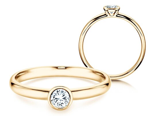 Verlobungsring Eternal in 14K Gelbgold mit Diamant 0,25ct H/SI