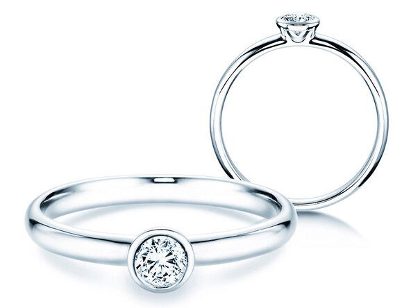 Verlobungsring Eternal in 9K Weißgold mit Diamant 0,25ct H/SI