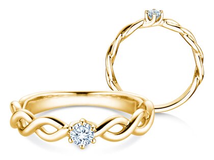 Verlobungsring Evoke in 14K Gelbgold mit Diamant 0,15ct H/SI