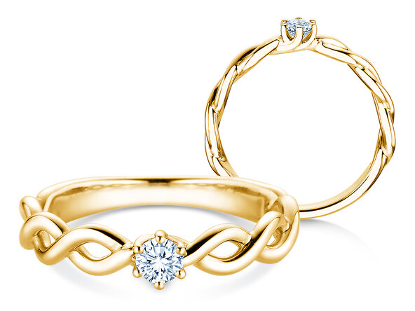 Verlobungsring Evoke in 14K Gelbgold mit Diamant 0,15ct H/SI