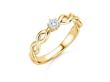 Verlobungsring Evoke in 14K Gelbgold mit Diamant 0,15ct H/SI