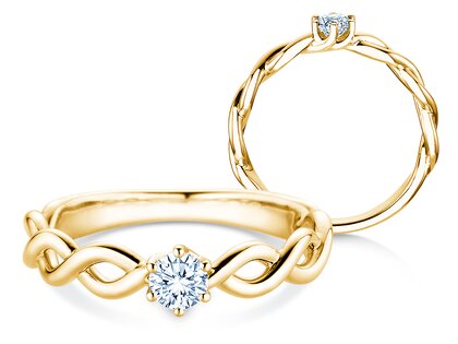 Verlobungsring Evoke in 9K Gelbgold mit Diamant 0,25ct H/SI