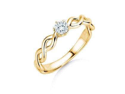 Verlobungsring Evoke in 9K Gelbgold mit Diamant 0,25ct H/SI