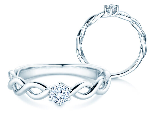 Verlobungsring Evoke in 9K Weißgold mit Diamant 0,25ct H/SI