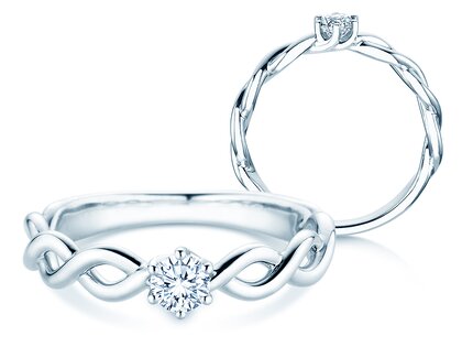Verlobungsring Evoke in 9K Weißgold mit Diamant 0,25ct H/SI