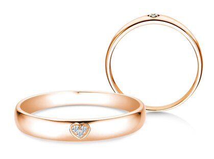 Verlobungsring Heart Petite in 9K Roségold mit Diamanten 0,02ct G/SI