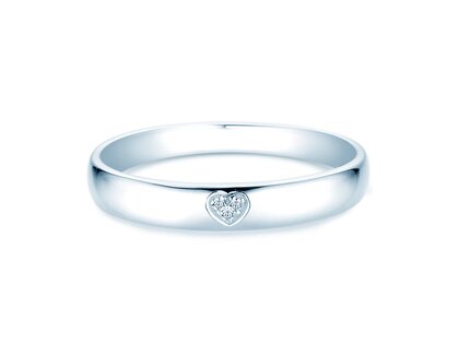 Verlobungsring Heart Petite in 14K Weißgold mit Diamanten 0,02ct G/SI