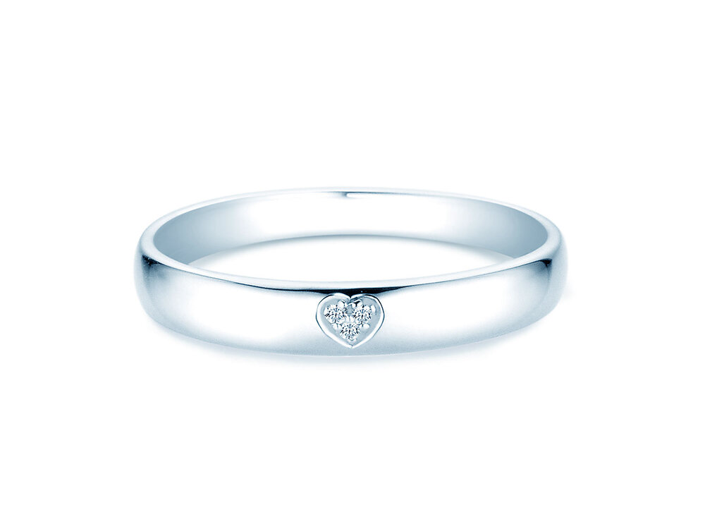 Verlobungsring Heart Petite in Silber 925/- mit Diamanten 0,02ct G/SI