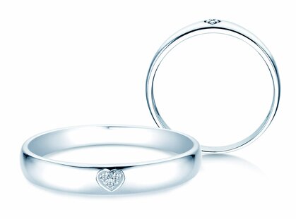 Verlobungsring Heart Petite in 14K Weißgold mit Diamanten 0,02ct G/SI