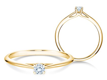 Verlobungsring Heaven 4 in 14K Gelbgold mit Diamant 0,10ct H/SI