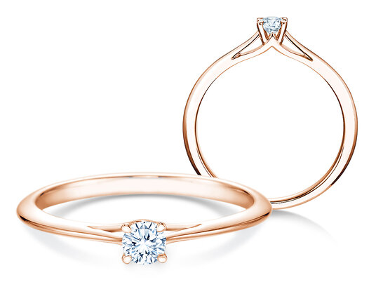 Verlobungsring Heaven 4 in 9K Roségold mit Labordiamant 0,15ct E/VS