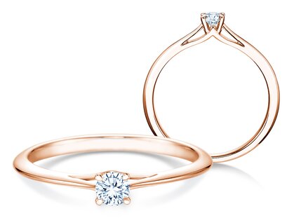 Verlobungsring Heaven 4 in 18K Roségold mit Diamant 0,20ct G/SI
