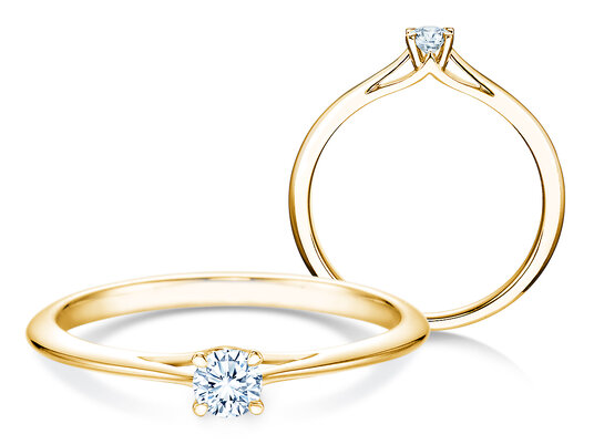 Verlobungsring Heaven 4 in 14K Gelbgold mit Labordiamant 0,15ct E/VS