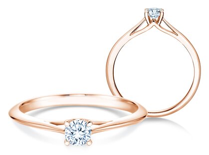 Verlobungsring Heaven 4 in 14K Roségold mit Diamant 0,25ct H/SI