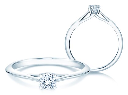 Verlobungsring Heaven 4 in 14K Weißgold mit Diamant 0,25ct H/SI