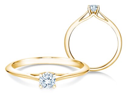 Verlobungsring Heaven 4 in 9K Gelbgold mit Diamant 0,25ct H/SI