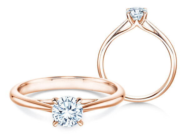 Verlobungsring Heaven 4 in 14K Roségold mit Labordiamant 0,50ct E/VS