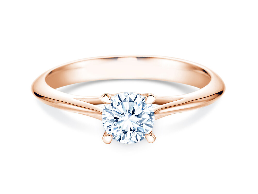 Verlobungsring Heaven 4 in 9K Roségold mit Diamant 0,75ct G/SI