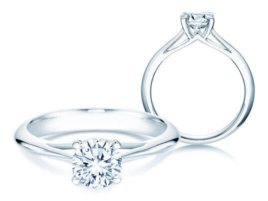 Verlobungsring Heaven 4 in 14K Weißgold mit Diamant 1,00ct H/SI
