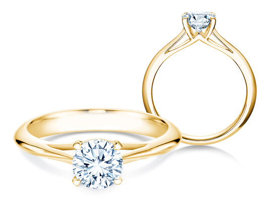 Verlobungsring Heaven 4 in 14K Gelbgold mit Diamant 1,00ct H/SI