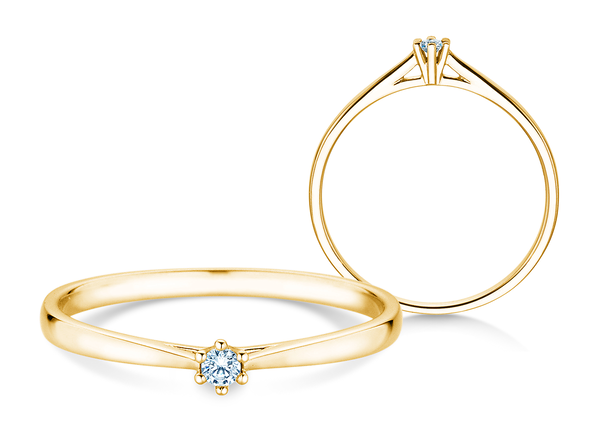 Verlobungsring Heaven 6 Petite in 14K Gelbgold mit Diamant 0,05ct G/SI