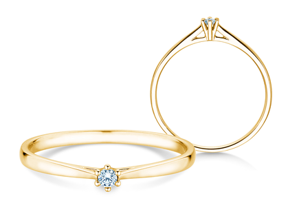 Verlobungsring Heaven 6 Petite in 14K Gelbgold mit Diamant 0,05ct G/SI