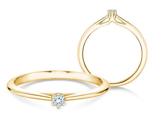 Verlobungsring Heaven 6 in 14K Gelbgold mit Diamant 0,07ct