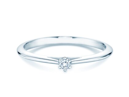 Verlobungsring Heaven 6 in Silber 925/- mit Diamant 0,05ct G/SI