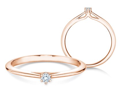 Verlobungsring Heaven 6 in 18K Roségold mit Diamant 0,05ct H/SI