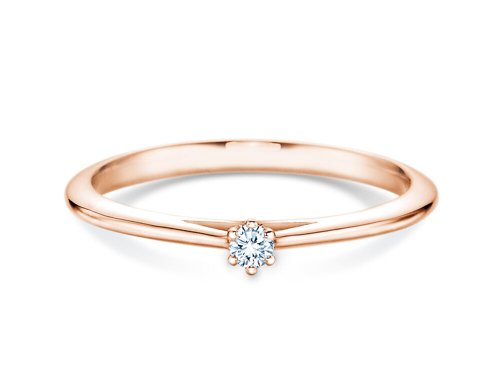 Verlobungsring Heaven 6 in 18K Roségold mit Diamant 0,07ct