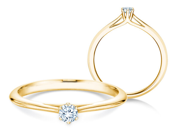 Verlobungsring Heaven 6 in 14K Gelbgold mit Diamant 0,10ct H/SI