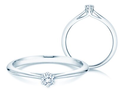 Verlobungsring Heaven 6 in Silber 925/- mit Diamant 0,10ct G/SI