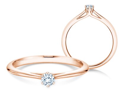 Verlobungsring Heaven 6 in 14K Roségold mit Diamant 0,10ct G/SI