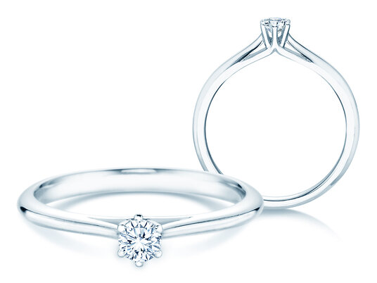 Verlobungsring Heaven 6 in Silber 925/- mit Diamant 0,15ct G/IF