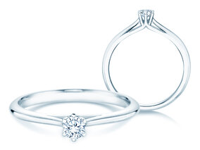 Verlobungsring Heaven 6 in 9K Weißgold mit Diamant 0,20ct G/SI