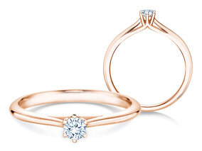 Verlobungsring Heaven 6 in 9K Roségold mit Diamant 0,20ct G/SI