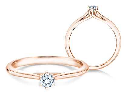 Verlobungsring Heaven 6 in 18K Roségold mit Diamant 0,20ct G/SI