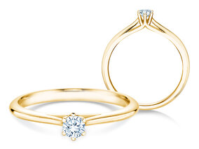 Verlobungsring Heaven 6 in 9K Gelbgold mit Diamant 0,20ct G/SI