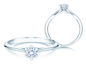 Verlobungsring Heaven 6 in 18K Weißgold mit Diamant 0,25ct G/SI